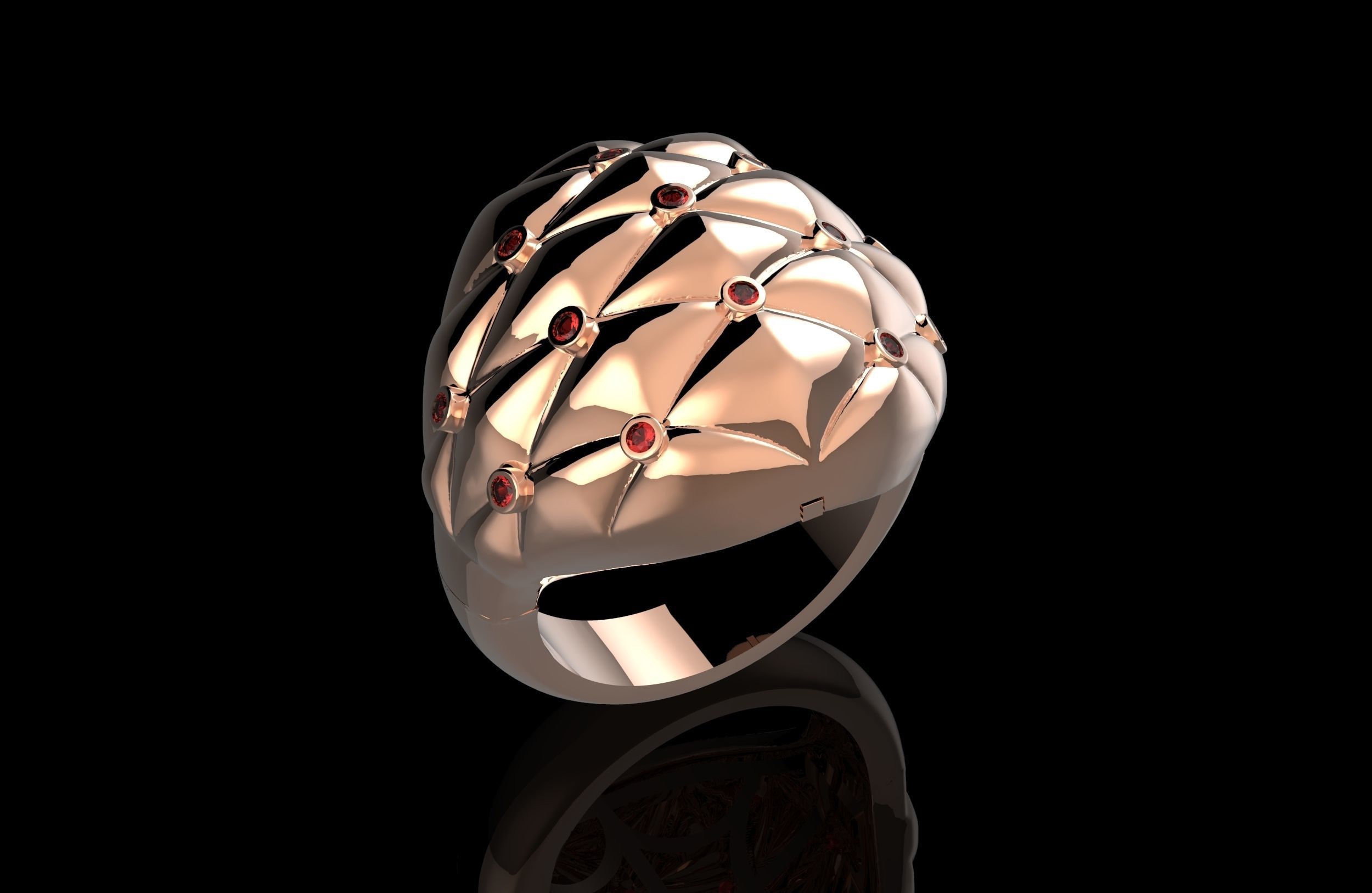 Cushion Ring With Brilliants 3D Print Model 3D print model_6