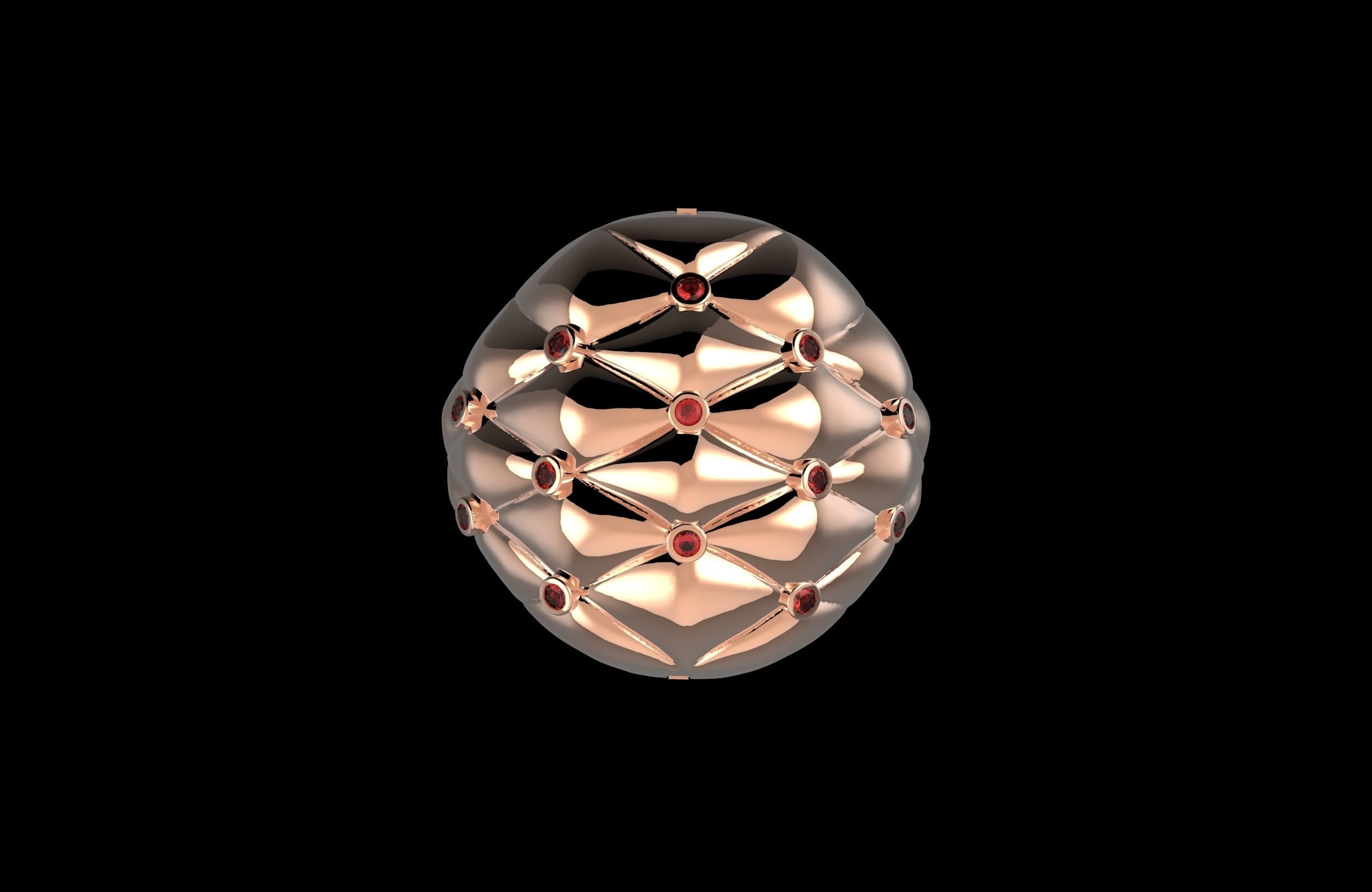 Cushion Ring With Brilliants 3D Print Model 3D print model_4