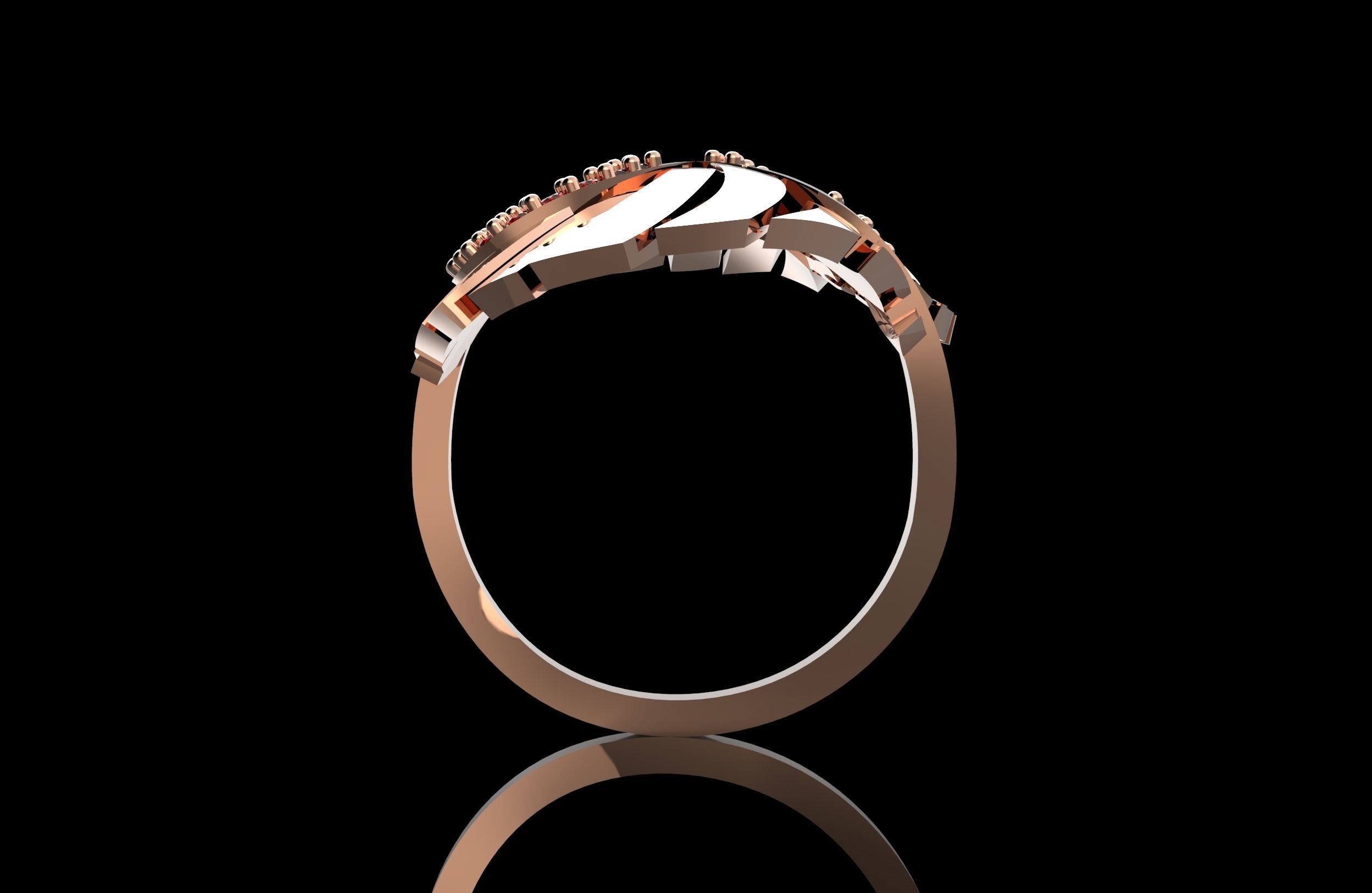 Wing Ring With Brilliants 3D Print Model 3D print model_7