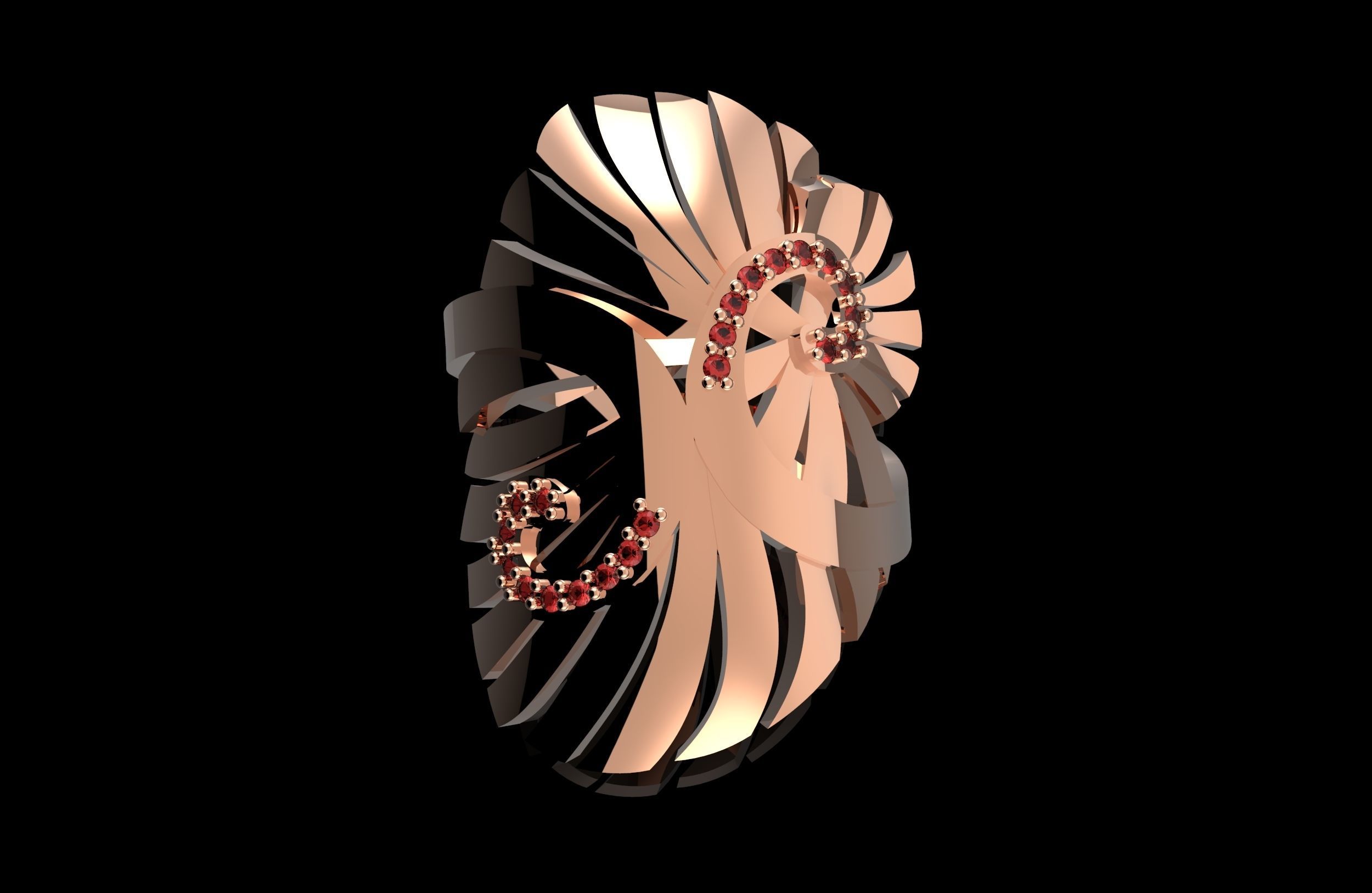 Wing Ring With Brilliants 3D Print Model 3D print model_4