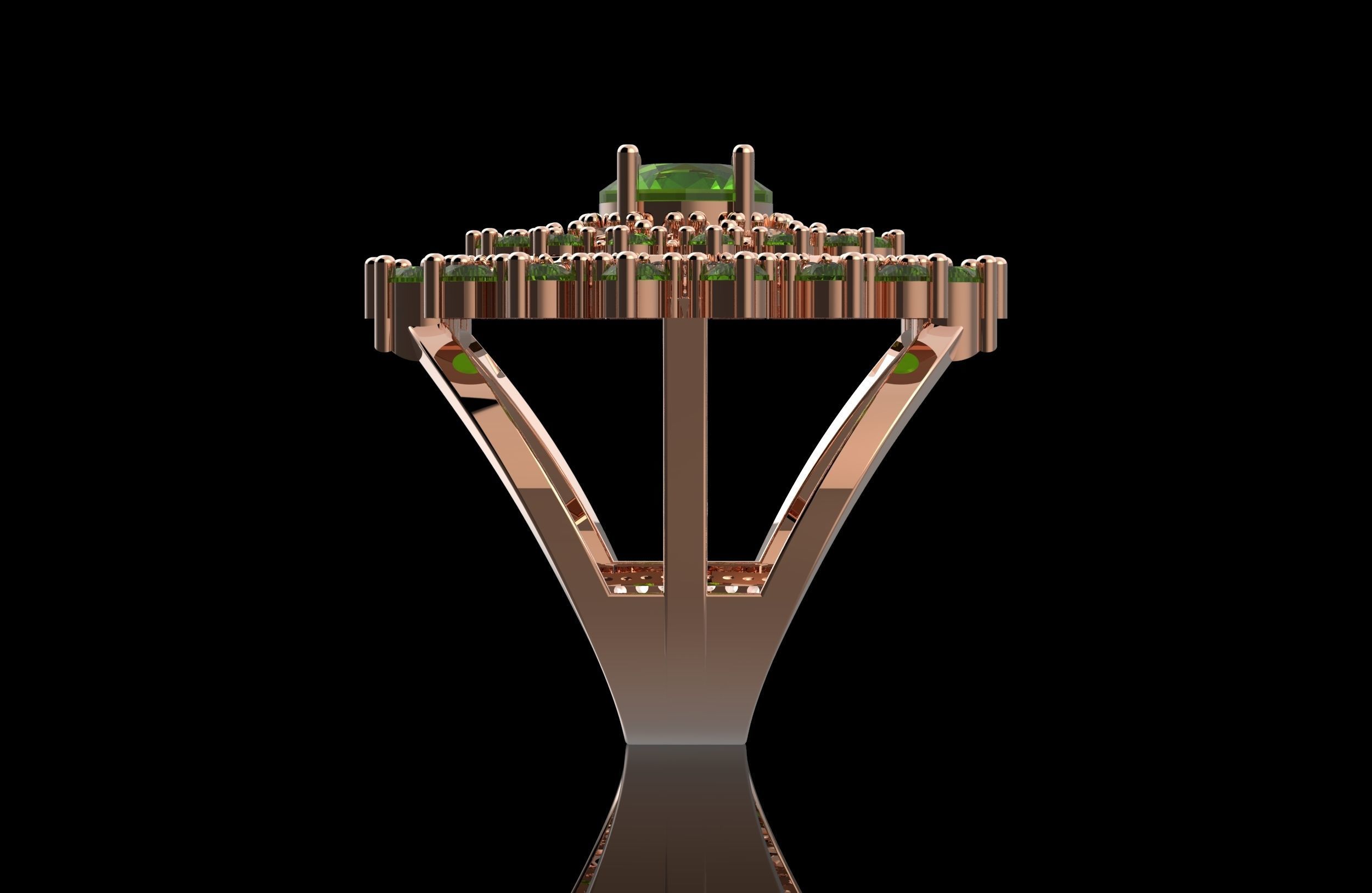 Fashion Ring With Brilliants 3D Print Model 3D print model_3