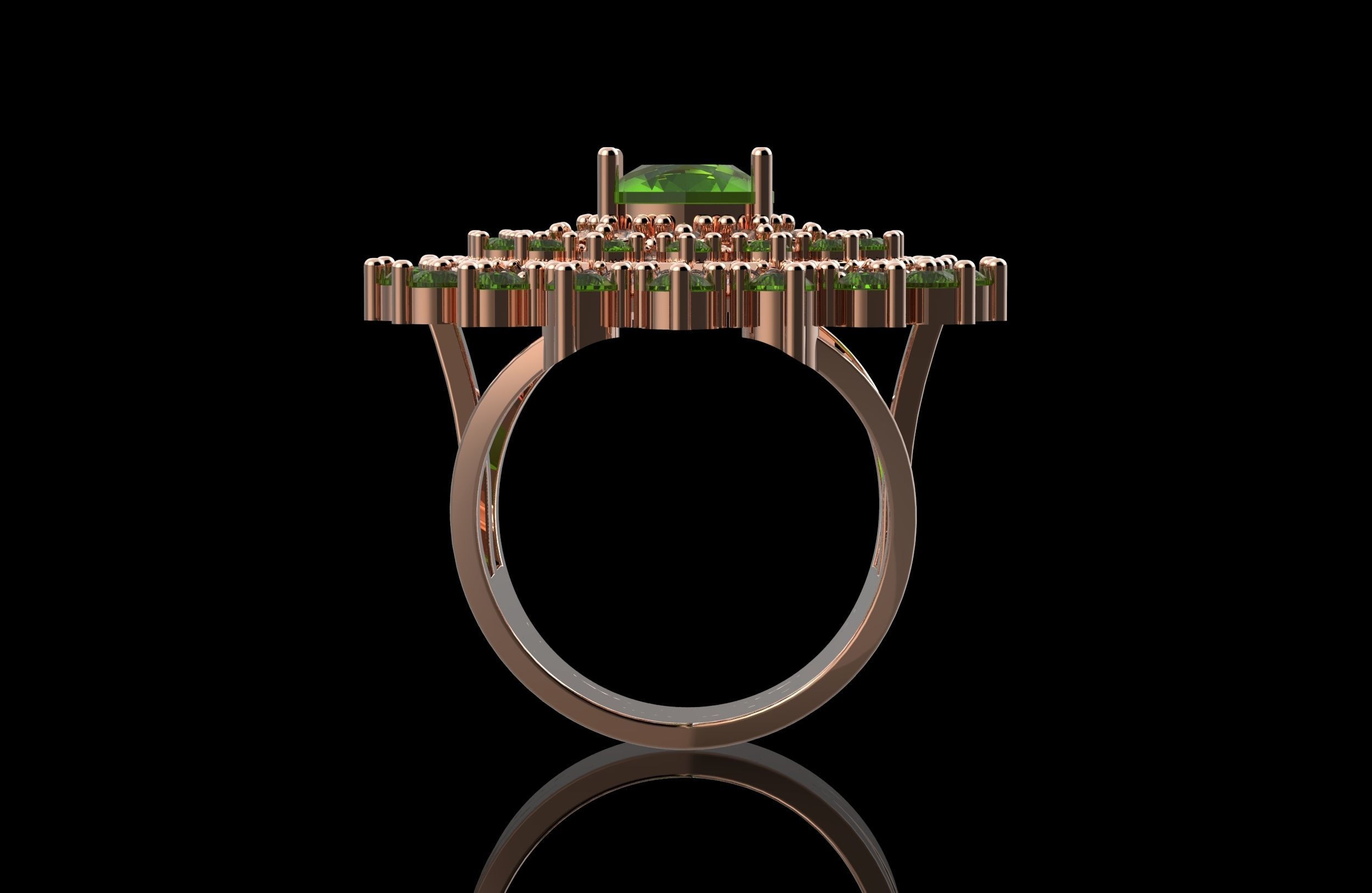 Fashion Ring With Brilliants 3D Print Model 3D print model_2