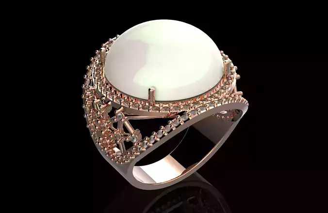 Fashion Ring With Brilliants 3D Print Model