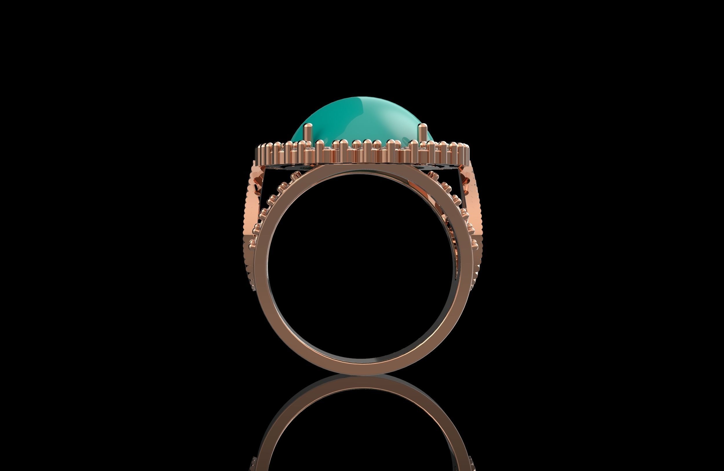 Fashion Ring With Brilliants 3D Print Model 3D print model_3