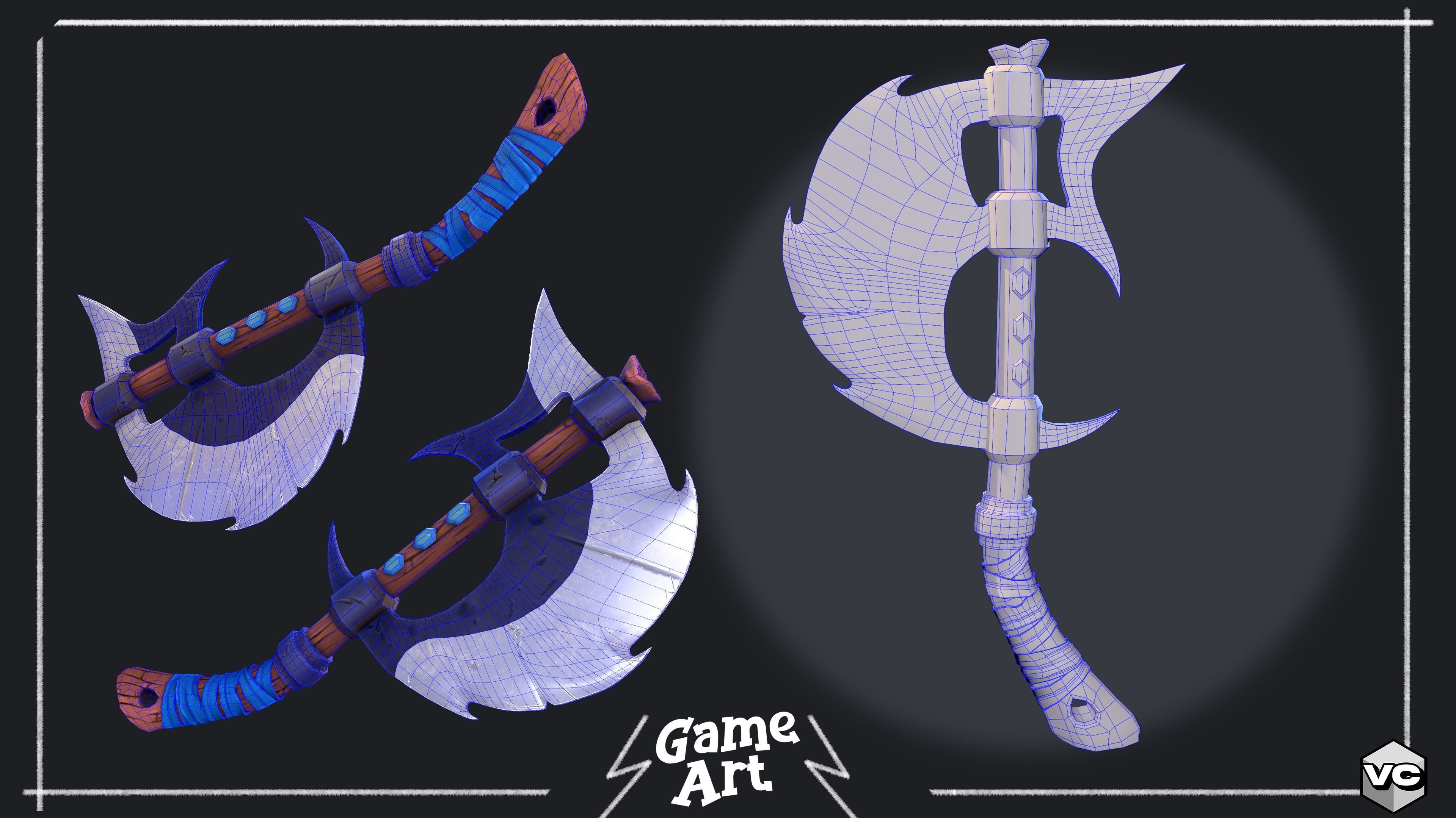 WEAPON BUNDLE - 5 Weapons Game Ready -  Low-poly 3D model_14