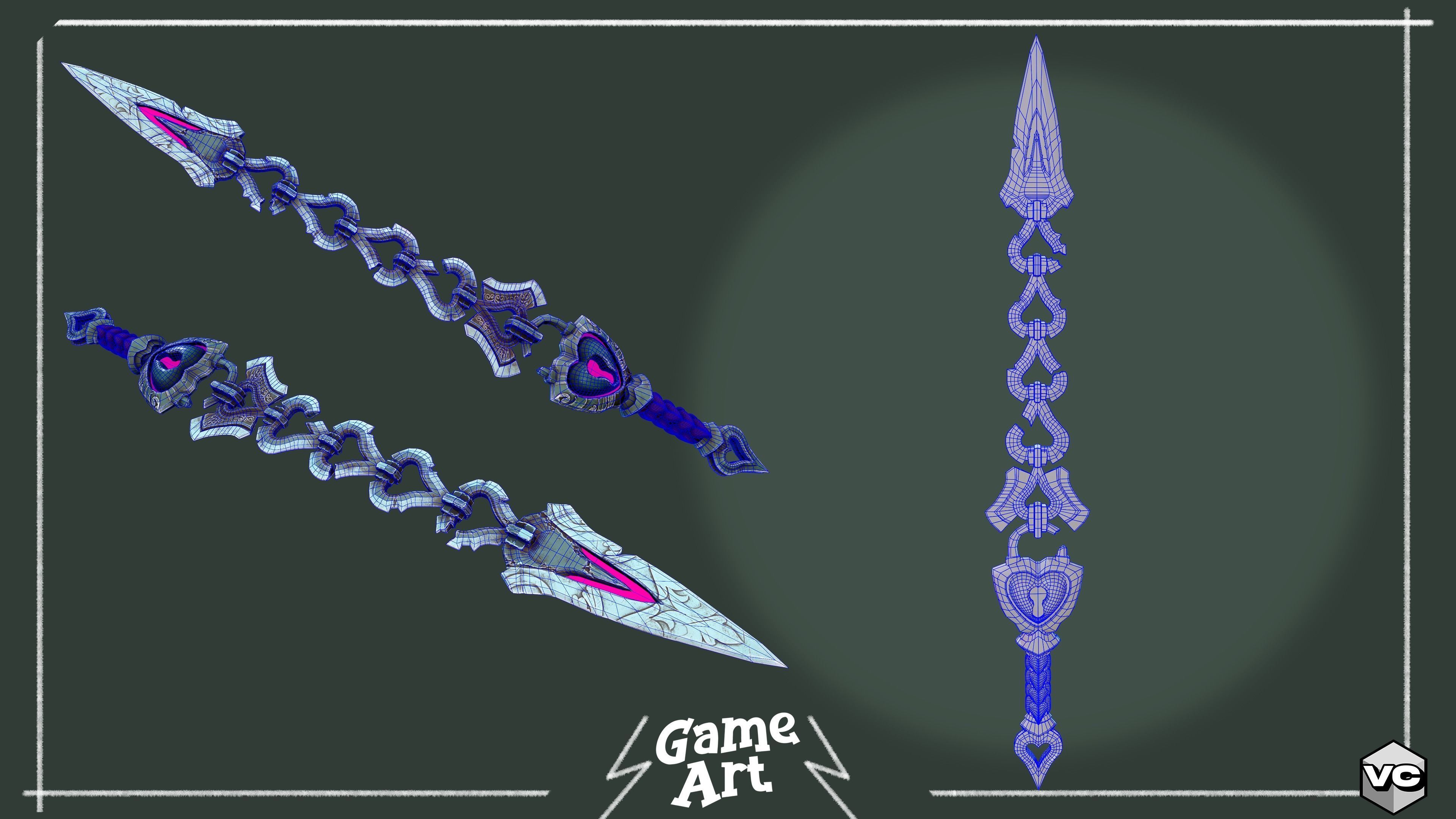 WEAPON BUNDLE - 5 Weapons Game Ready -  Low-poly 3D model_25