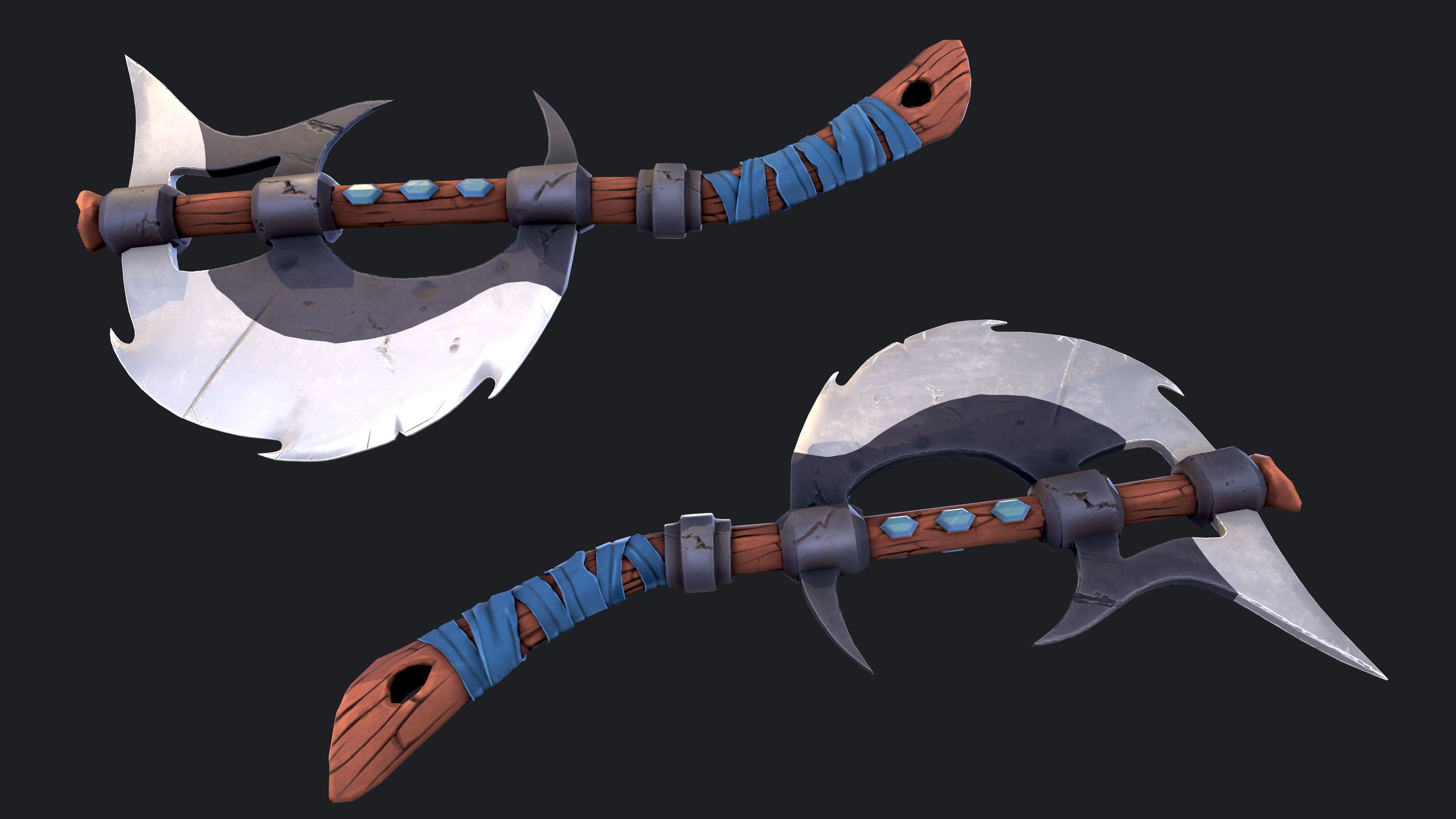 WEAPON BUNDLE - 5 Weapons Game Ready -  Low-poly 3D model_13