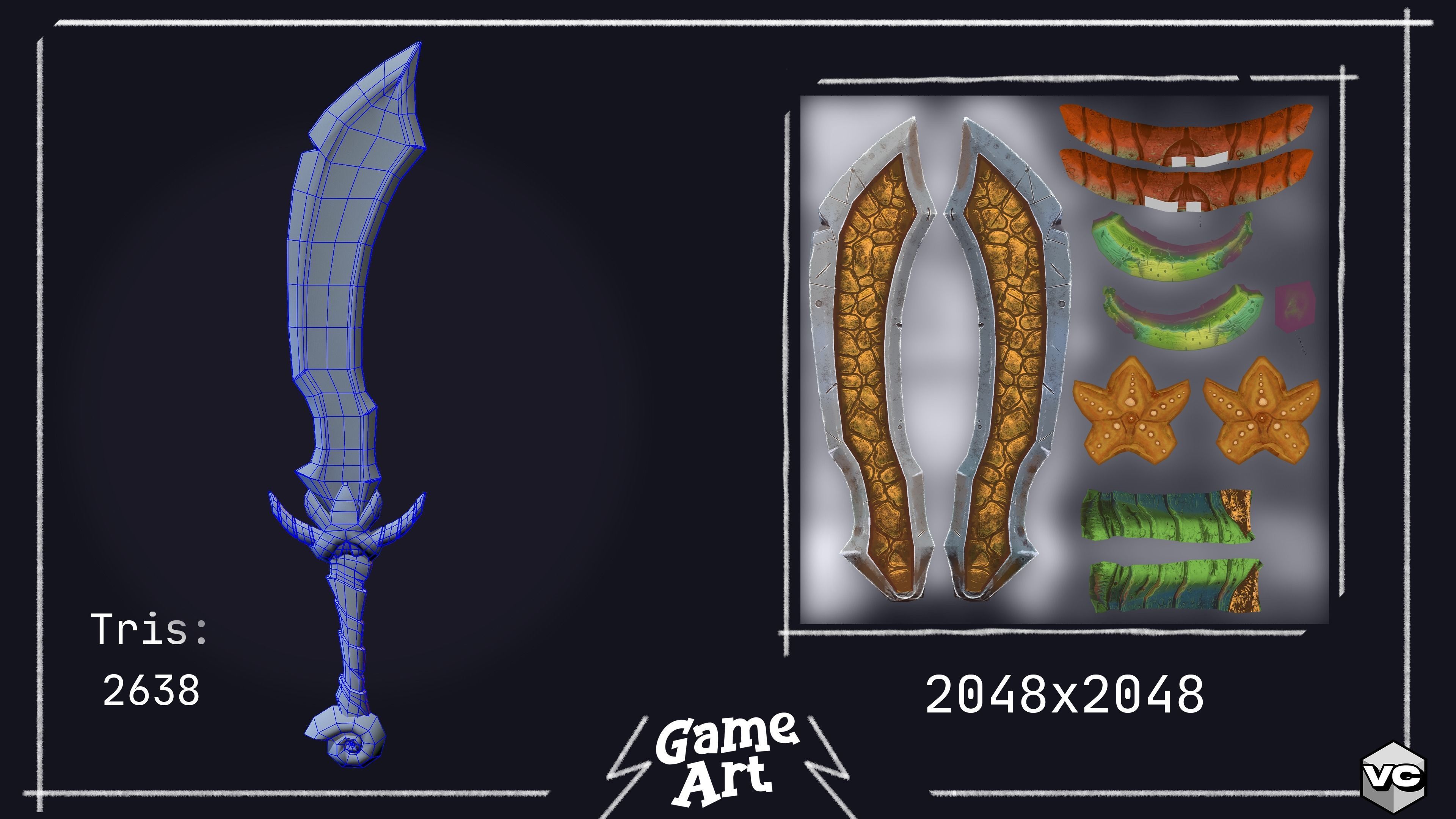 WEAPON BUNDLE - 5 Weapons Game Ready -  Low-poly 3D model_10