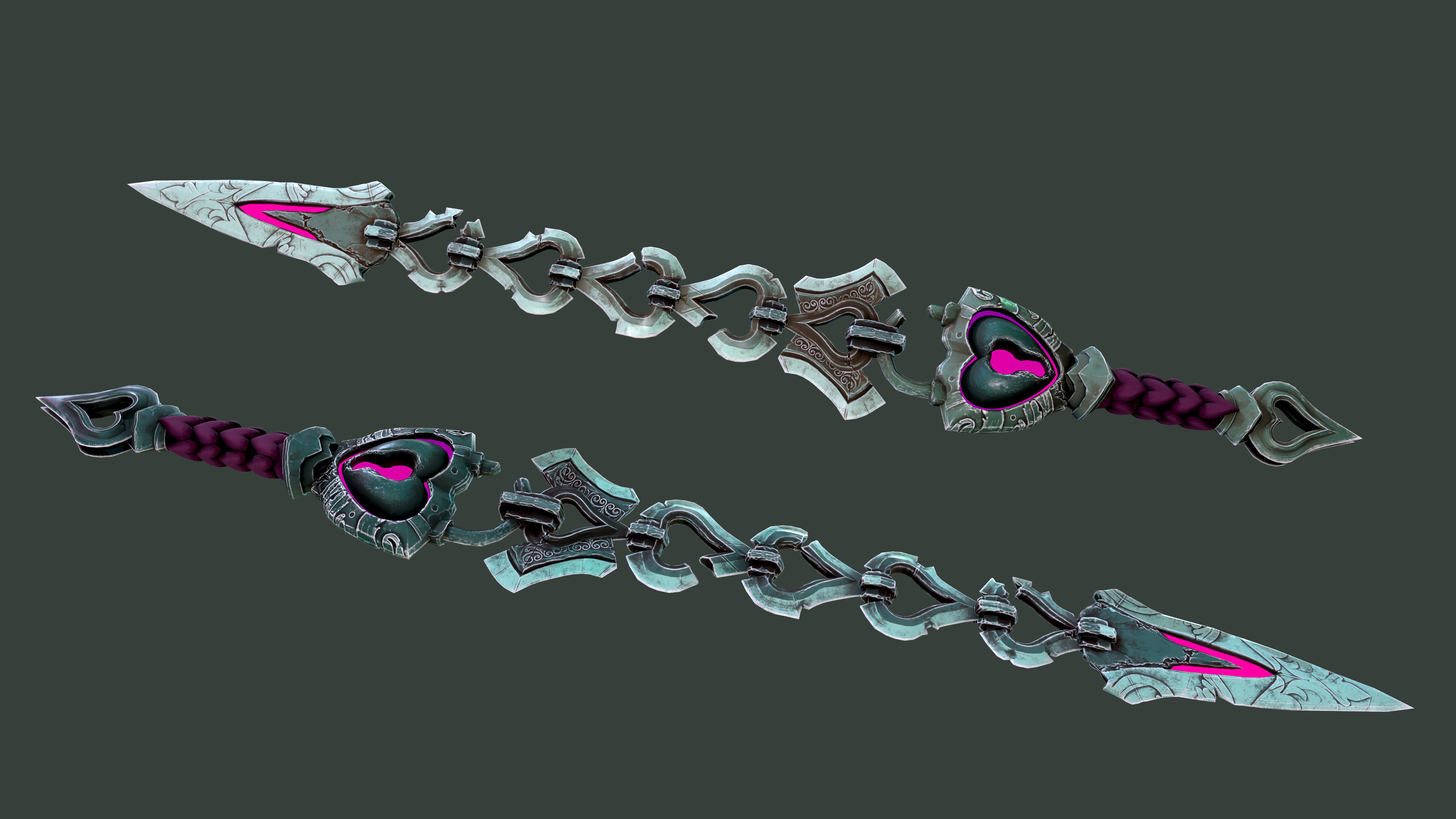 WEAPON BUNDLE - 5 Weapons Game Ready -  Low-poly 3D model_23