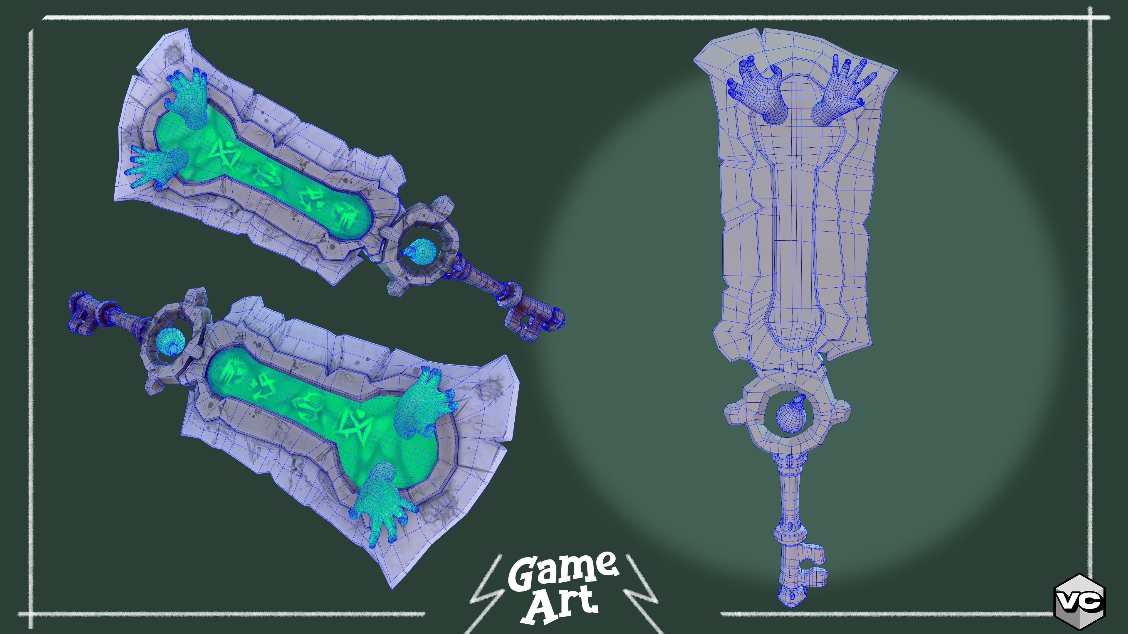 WEAPON BUNDLE - 5 Weapons Game Ready -  Low-poly 3D model_21
