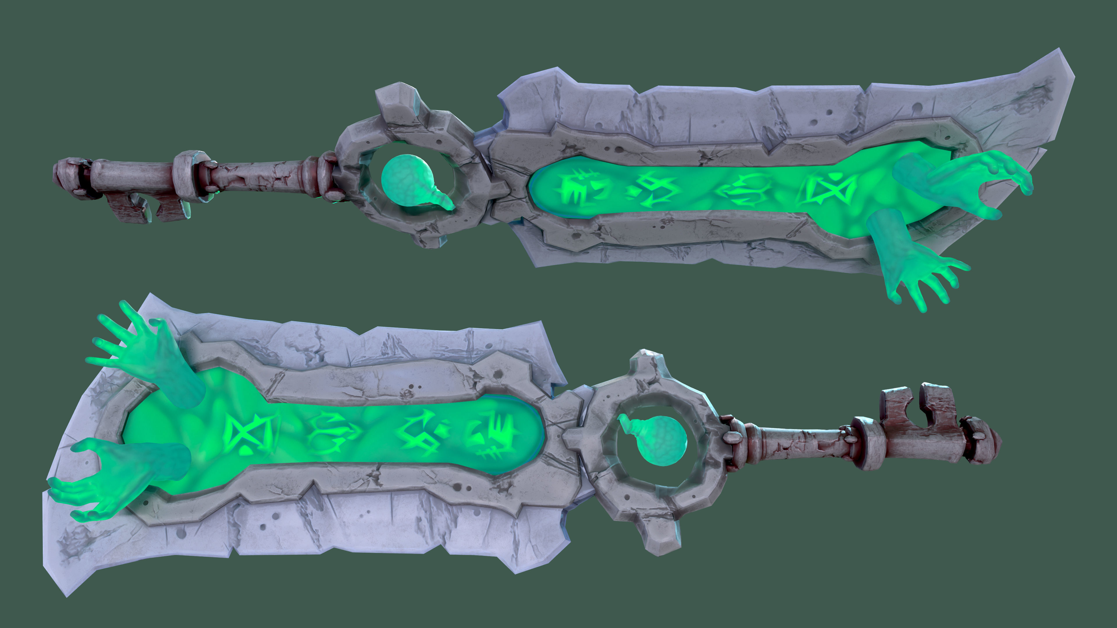 WEAPON BUNDLE - 5 Weapons Game Ready -  Low-poly 3D model_18