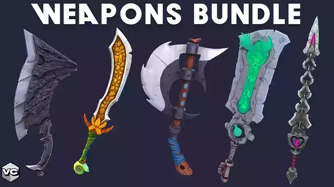 WEAPON BUNDLE - 5 Weapons Game Ready - 