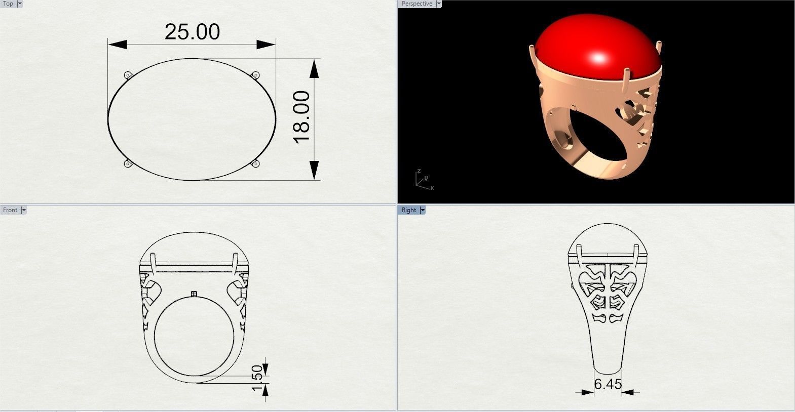 Fashion Ring 3D Print Model 3D print model_6