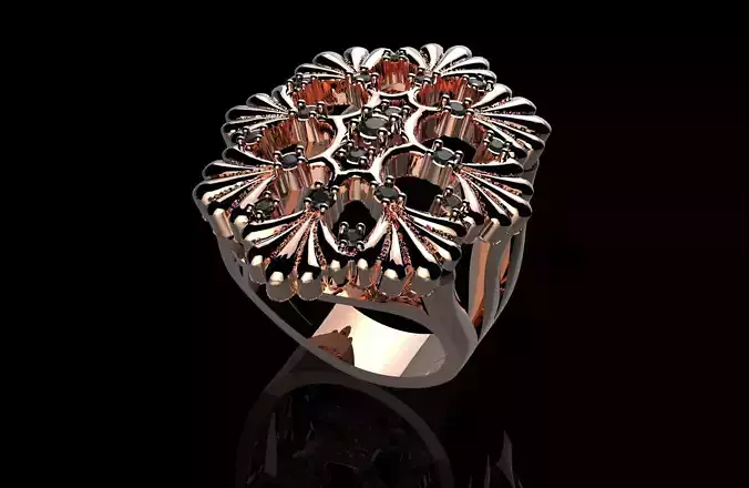 Fashion Ring With Brilliants 3D Print Model