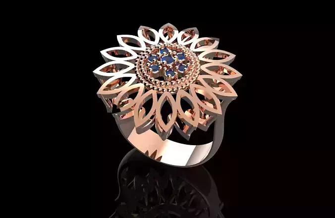 Fashion Ring With Brilliants 3D Print Model