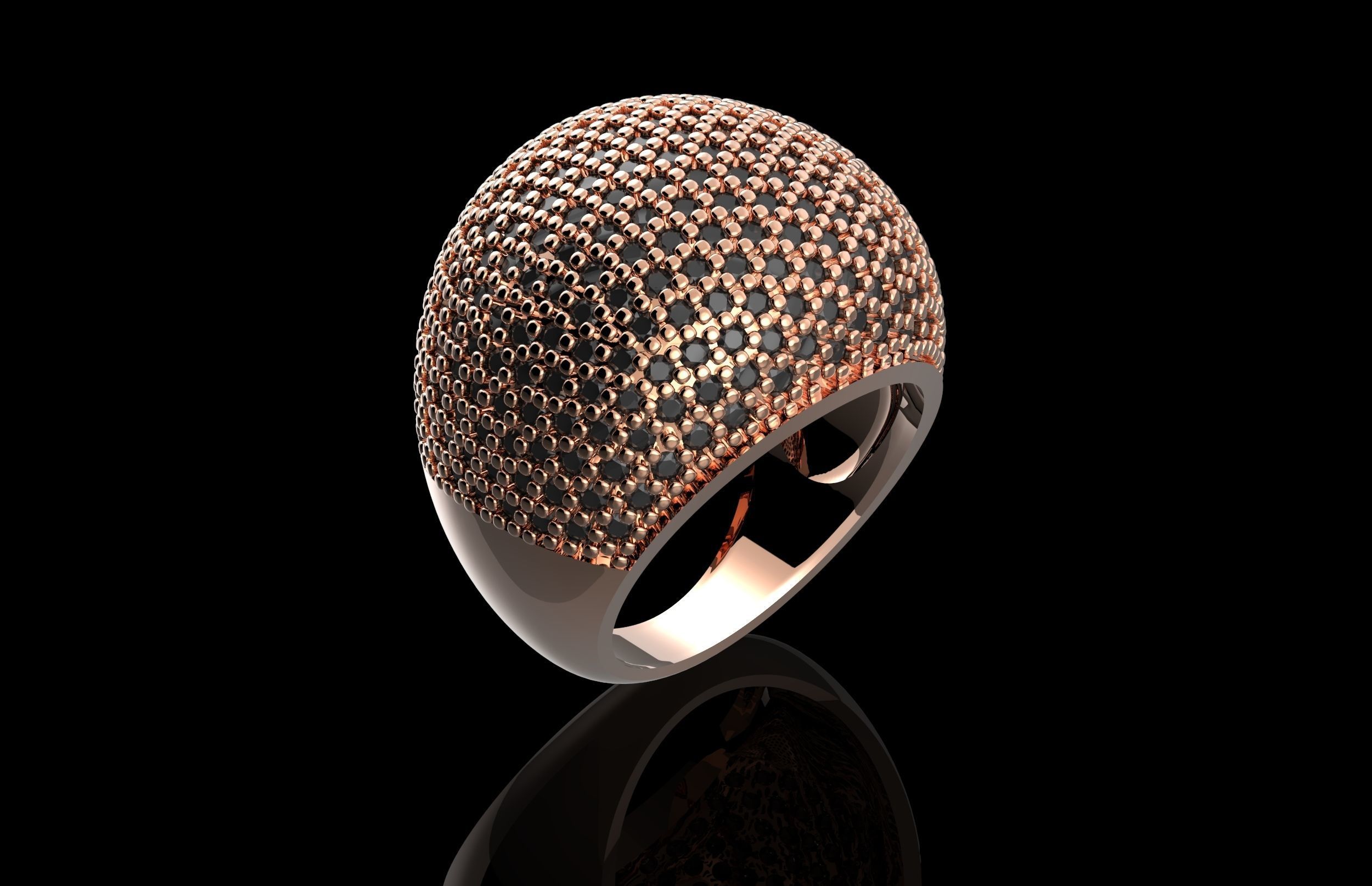  Fashion Ring With Brilliants 3D Print Model 3D print model_1