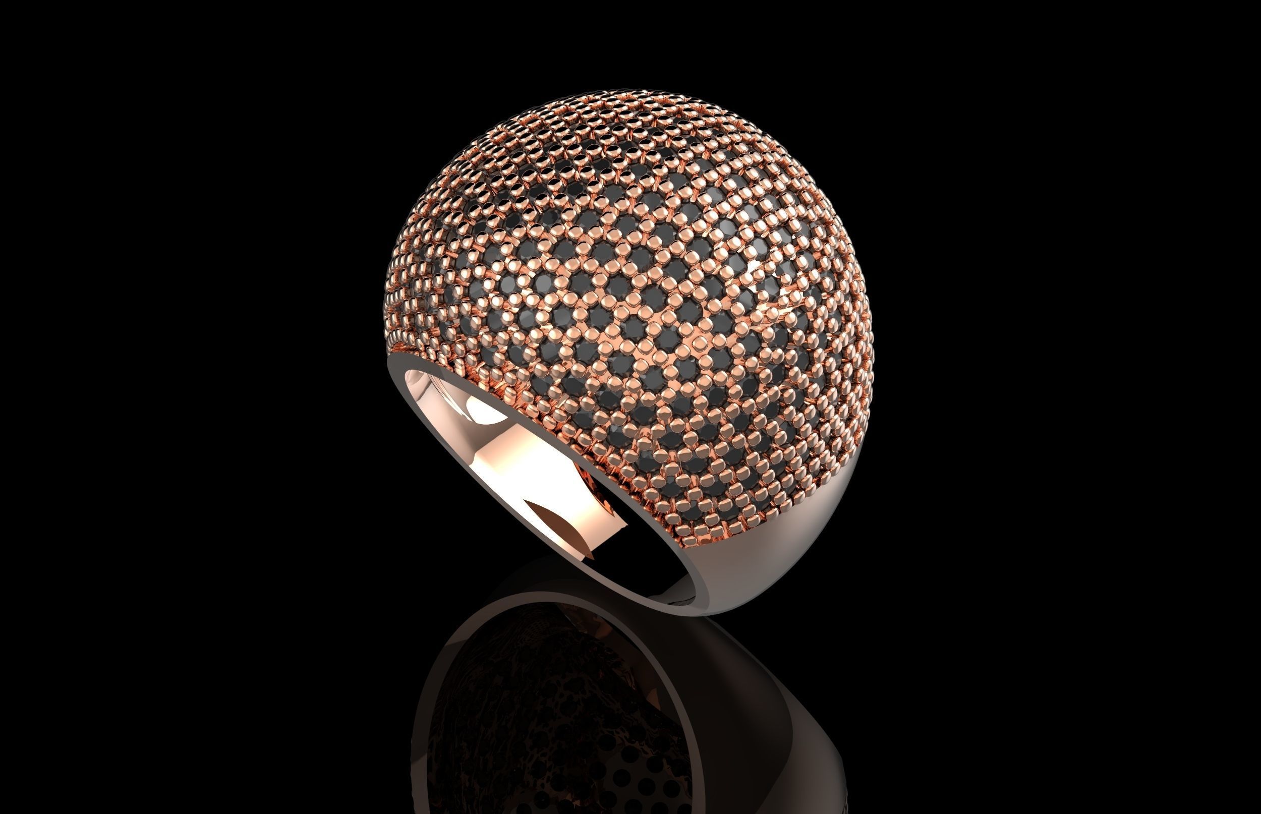  Fashion Ring With Brilliants 3D Print Model 3D print model_5