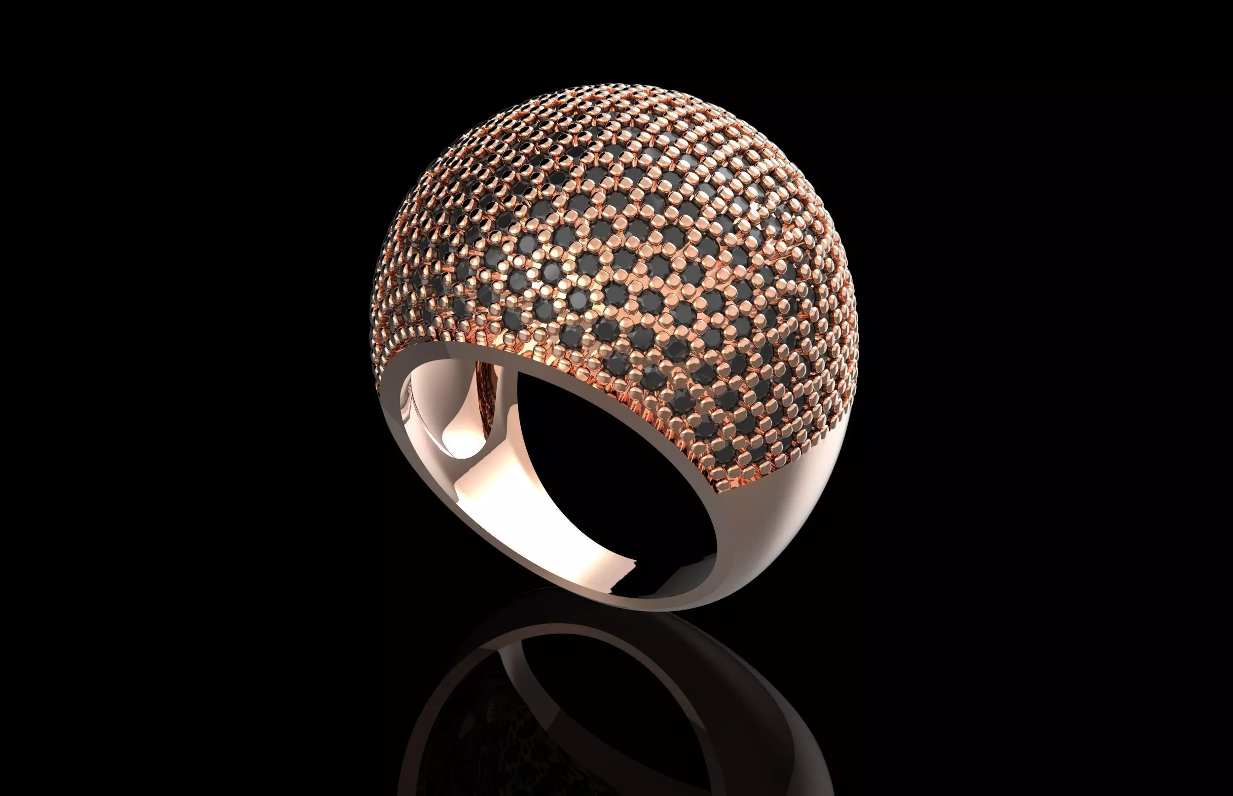  Fashion Ring With Brilliants 3D Print Model 3D print model_0