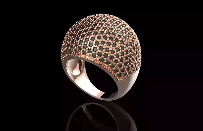  Fashion Ring With Brilliants 3D Print Model