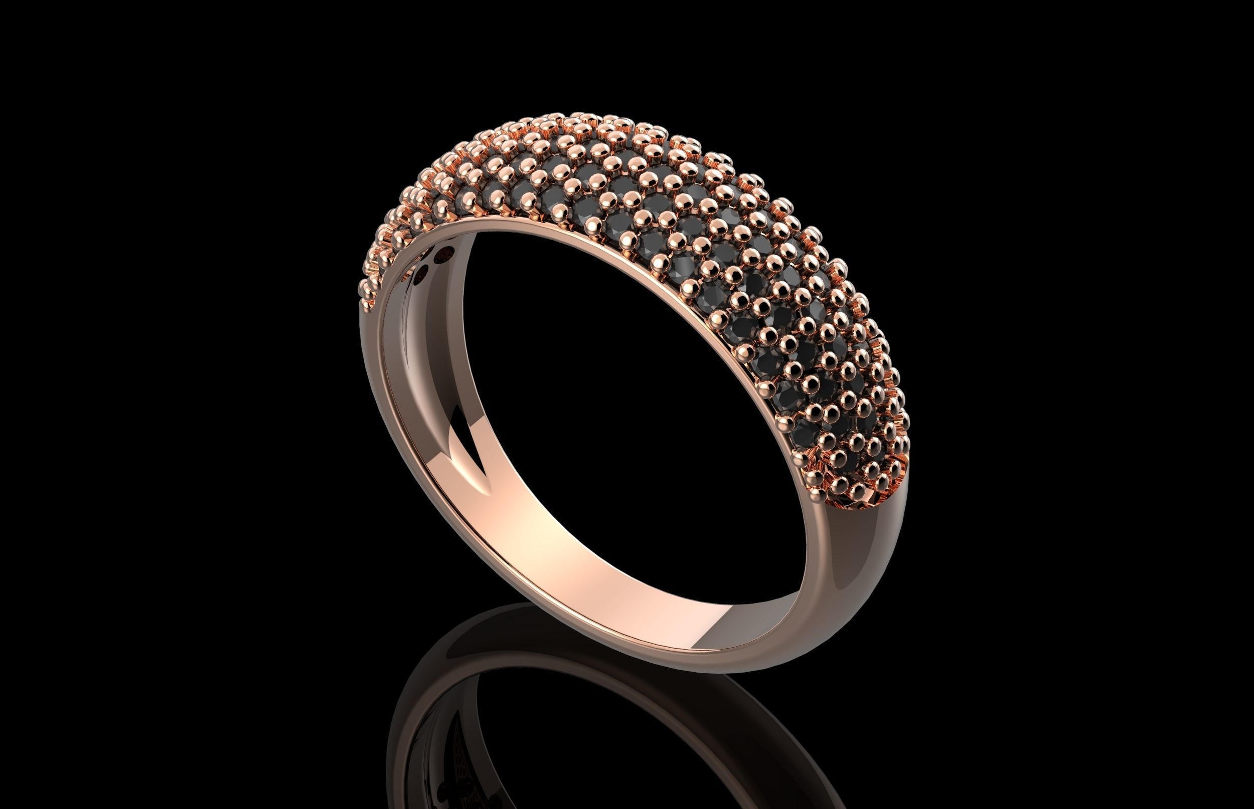 Fashion Ring With Brilliants 3D Print Model 3D print model_1