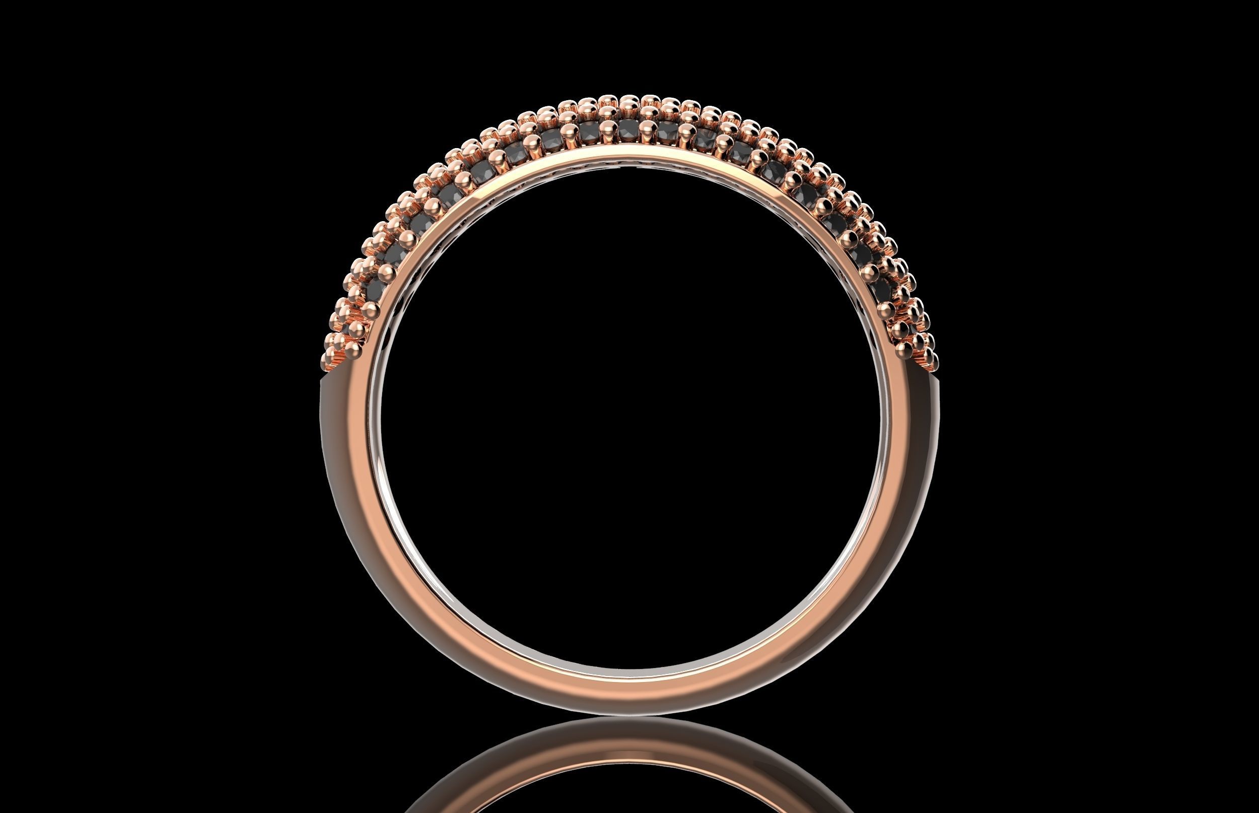 Fashion Ring With Brilliants 3D Print Model 3D print model_2