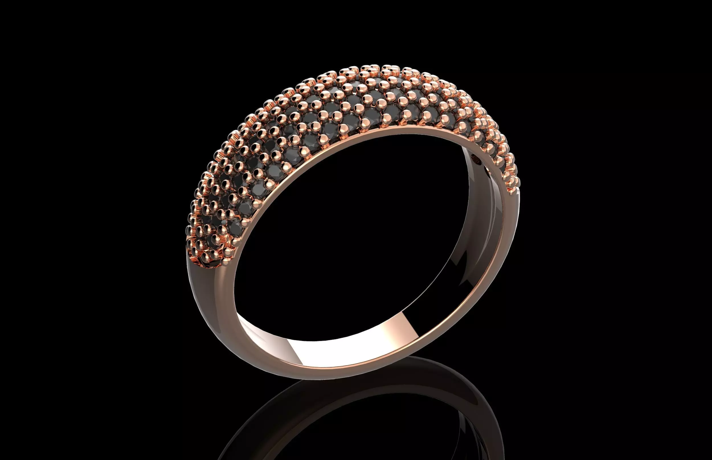 Fashion Ring With Brilliants 3D Print Model 3D print model_0