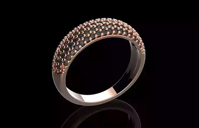   Fashion Ring With Brilliants 3D Print Model