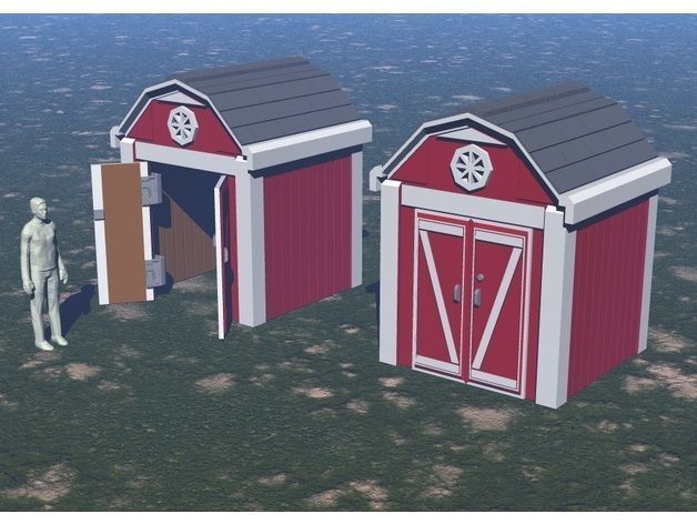HO Scale American Backyard Shed Type 2 Free 3D print model_15