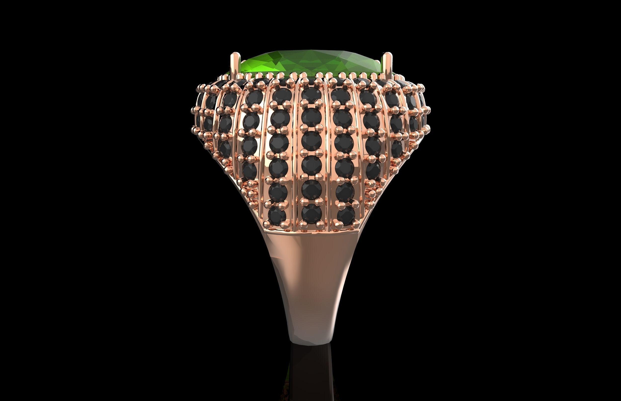 Fashion Ring With Brilliants 3D Print Model 3D print model_2