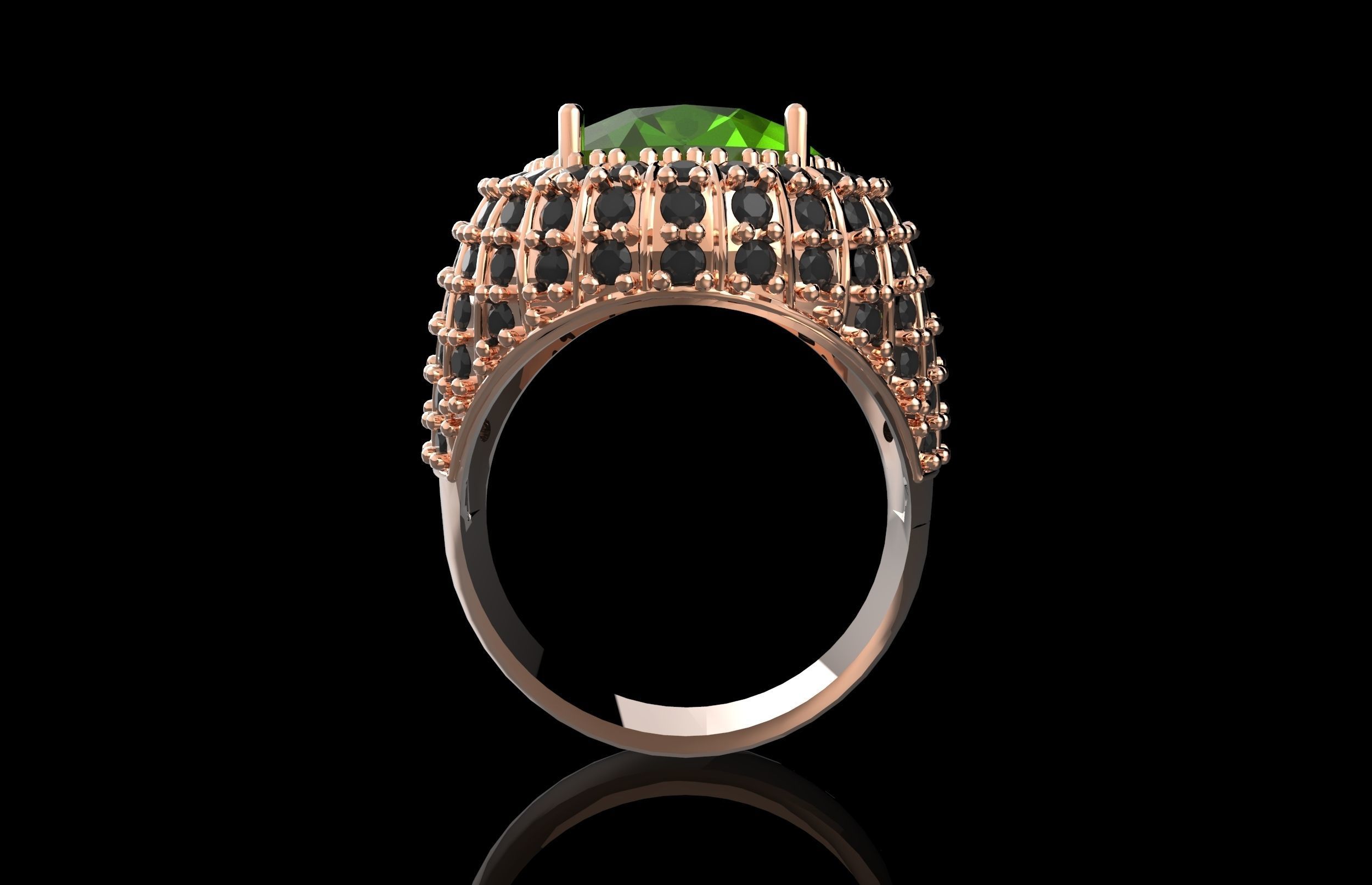 Fashion Ring With Brilliants 3D Print Model 3D print model_3
