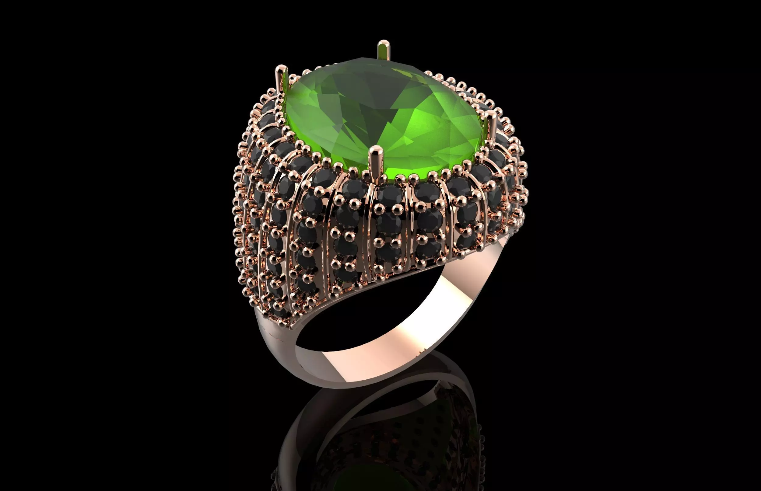 Fashion Ring With Brilliants 3D Print Model 3D print model_0