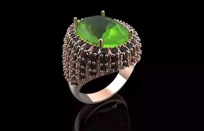 Fashion Ring With Brilliants 3D Print Model