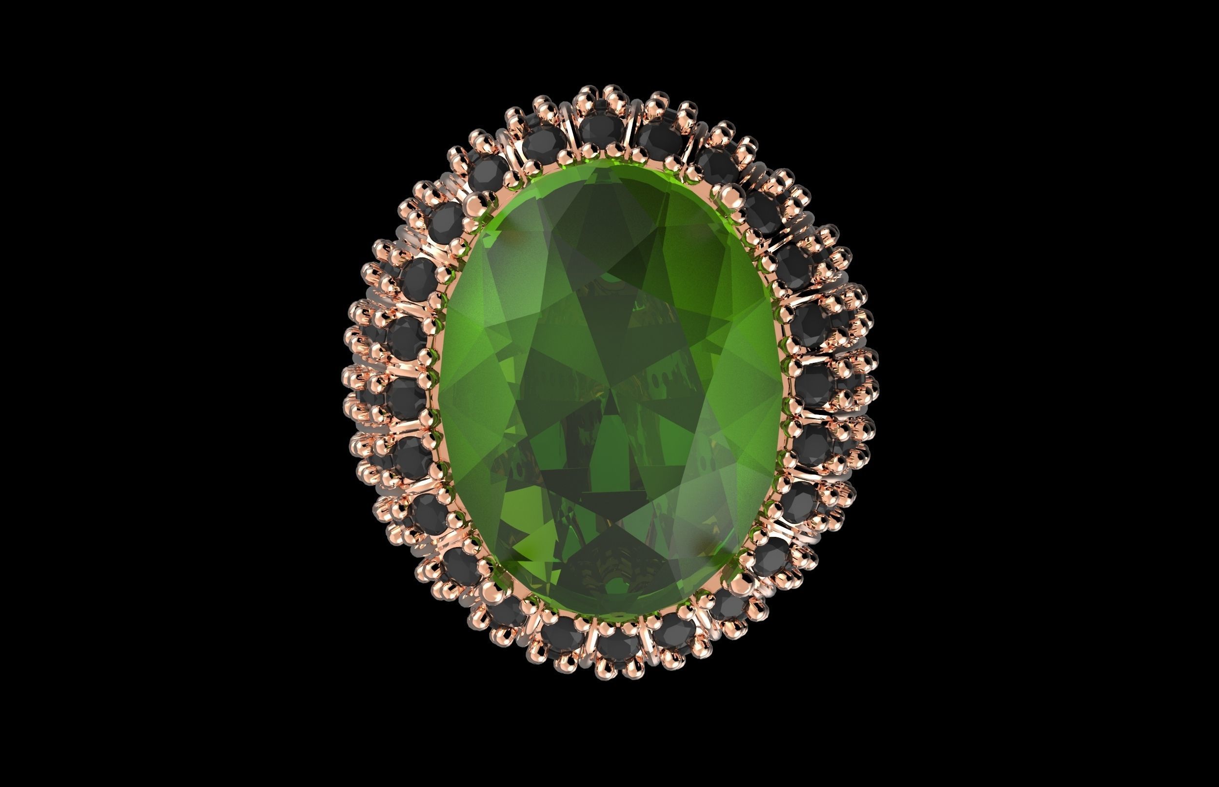 Fashion Ring With Brilliants 3D Print Model 3D print model_4