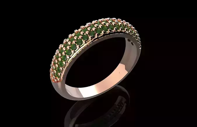 Fashion Ring With Brilliants 3D Print Model