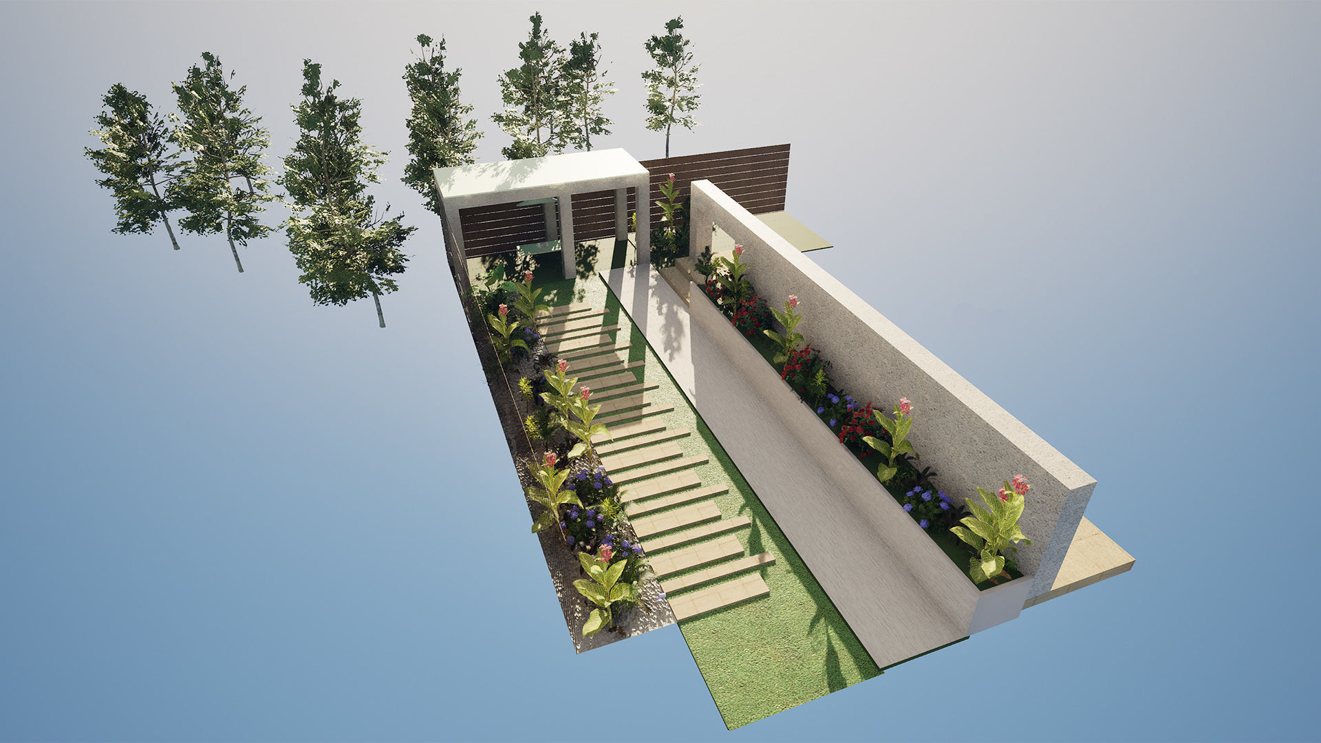 Linear Backyard Garden 3d model 3D model_8