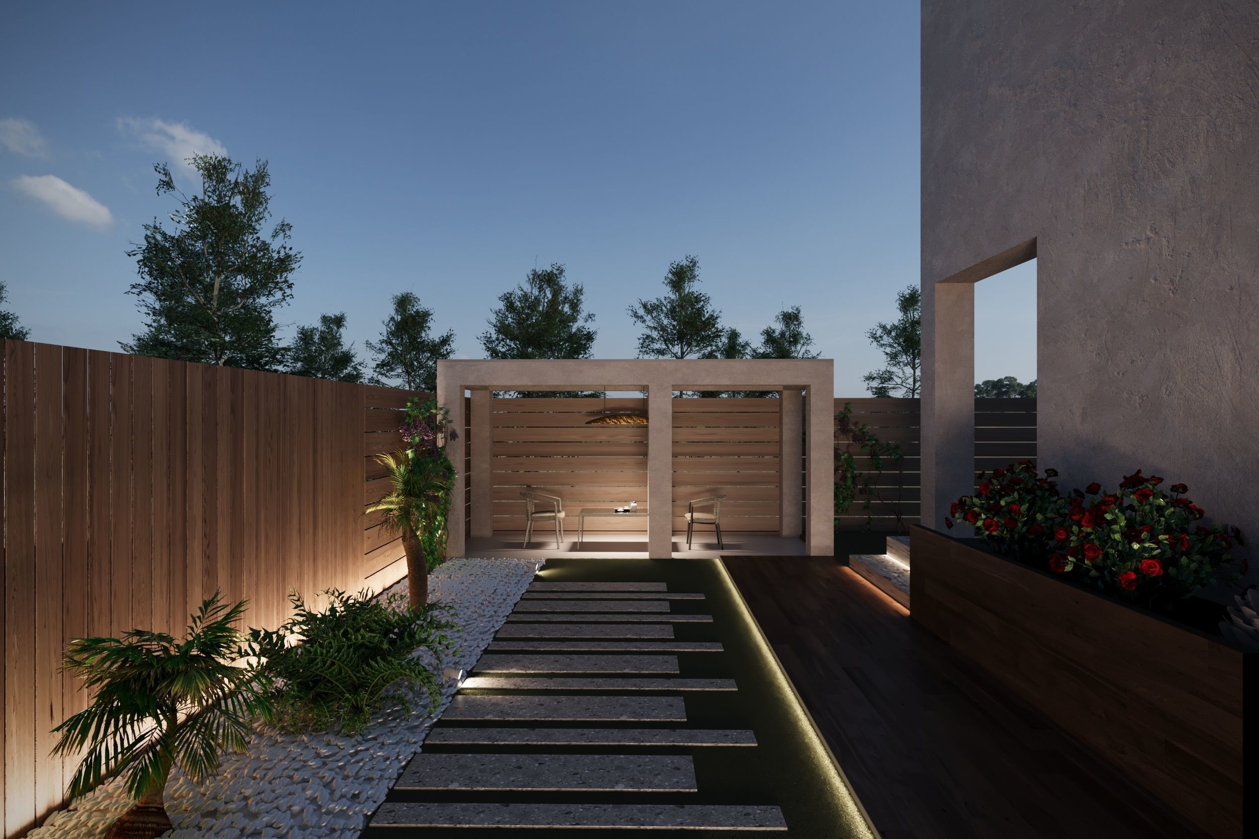 Linear Backyard Garden 3d model 3D model_7