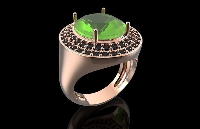 Fashion Ring With Brilliants 3D Print Model 3D print model