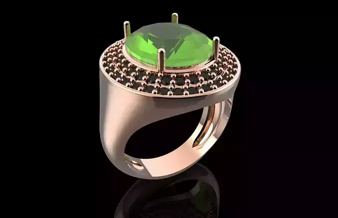 Fashion Ring With Brilliants 3D Print Model