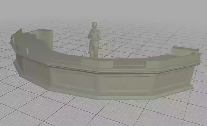 HO Scale Circular Reception Desk Free 3D print model