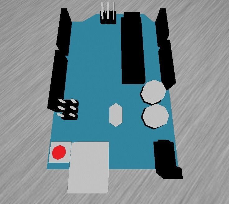 Arduino Uno Low-poly 3D model_7