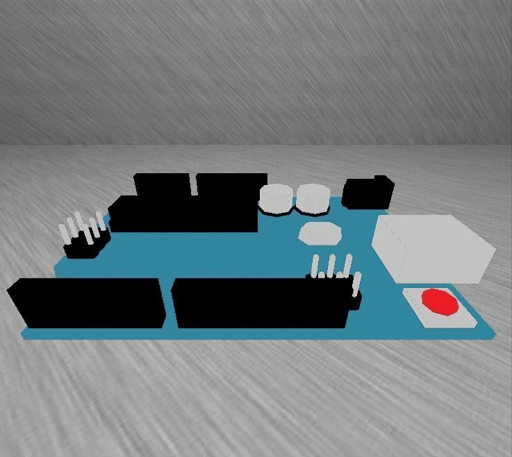 Arduino Uno Low-poly 3D model_1