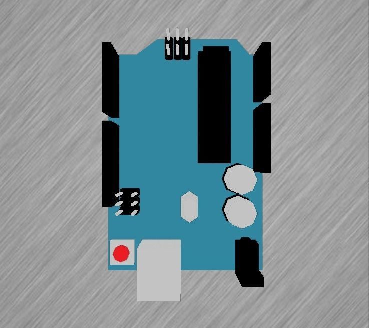 Arduino Uno Low-poly 3D model_8