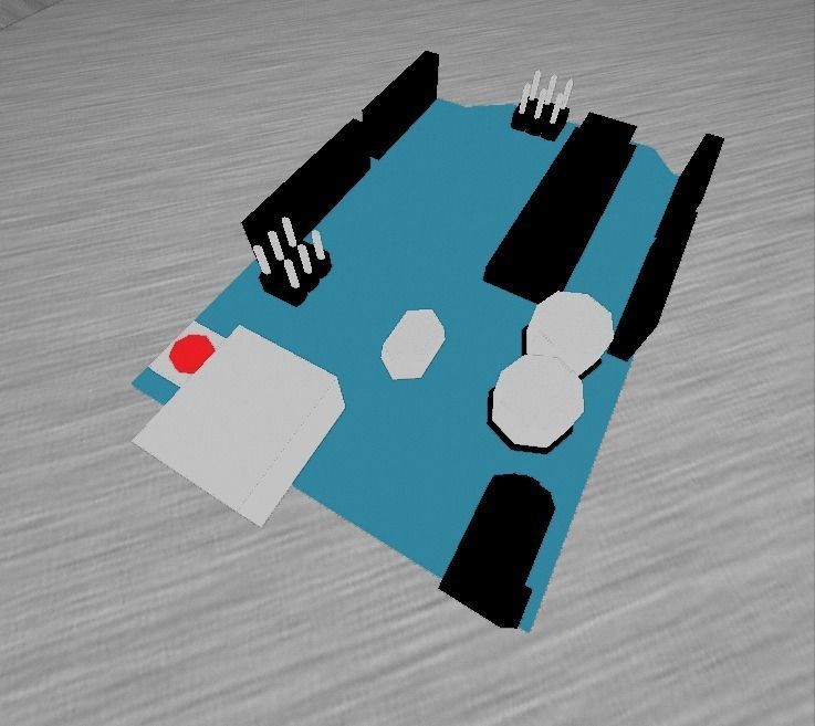 Arduino Uno Low-poly 3D model_11
