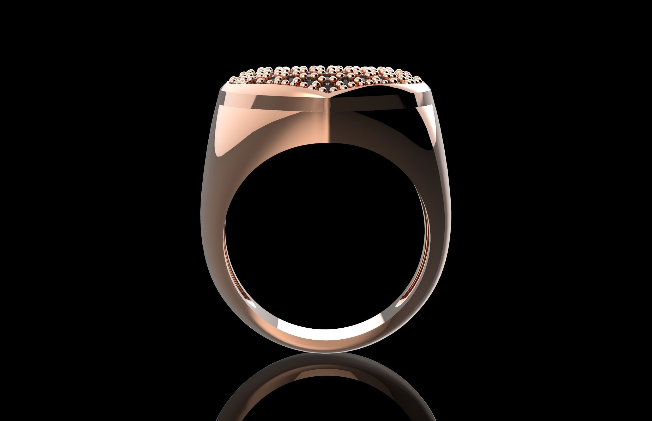Heart Fashion Ring With Brilliants 3D Print Model 3D print model_3