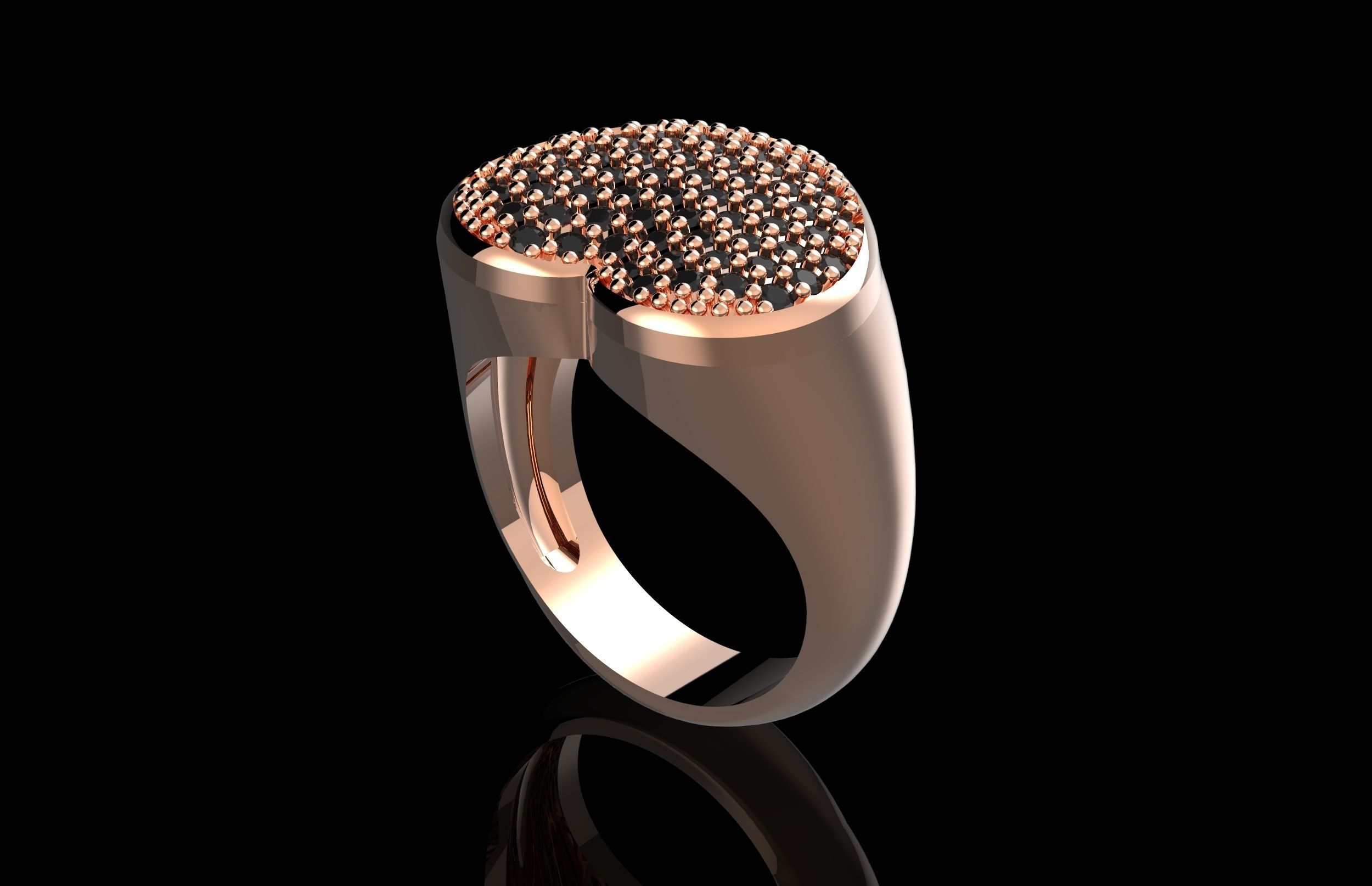 Heart Fashion Ring With Brilliants 3D Print Model 3D print model_6