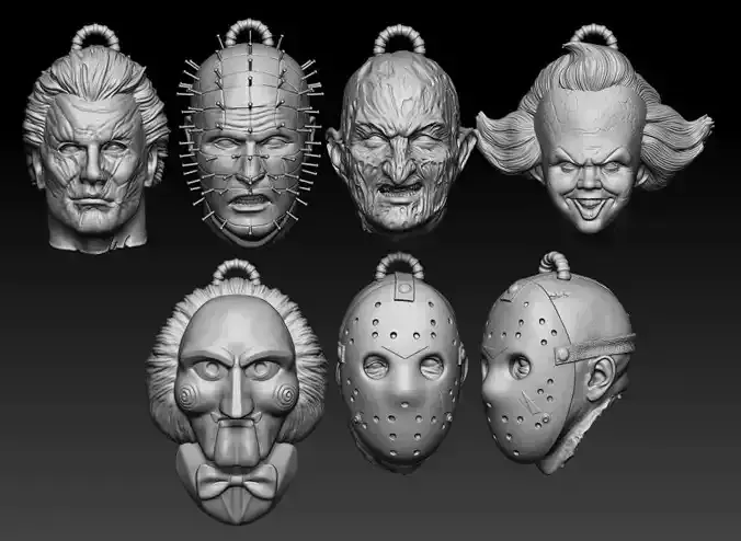 HALLOWEEN HEAD KEYCHAIN PACK