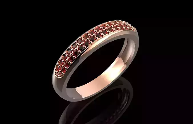 Fashion Ring With Brilliants 3D Print Model