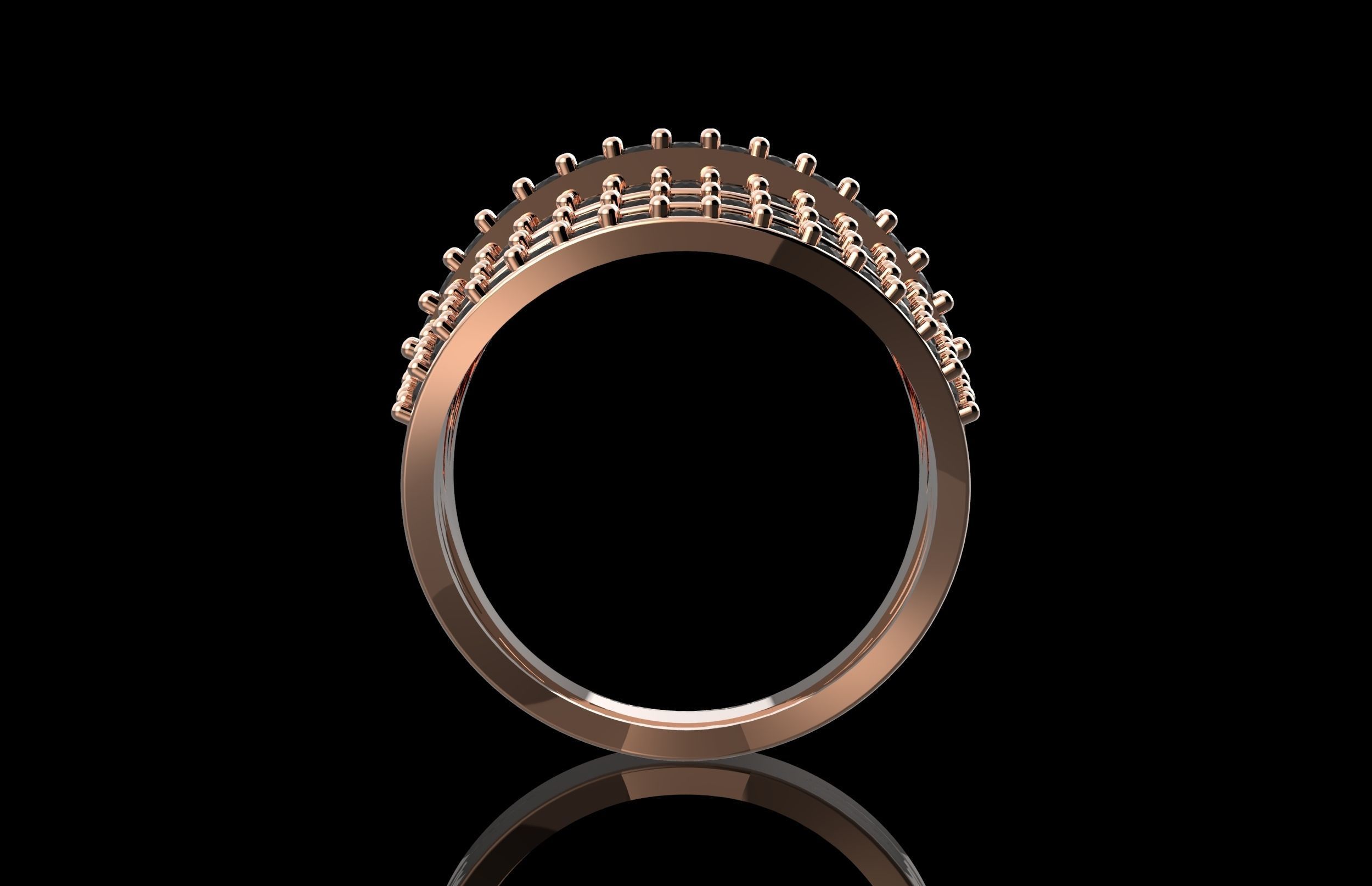 Fashion Ring With Brilliants 3D Print Model 3D print model_2