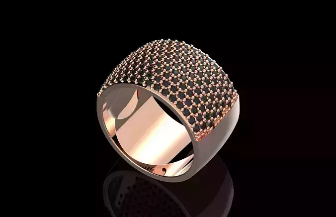 Fashion Ring With Brilliants 3D Print Model