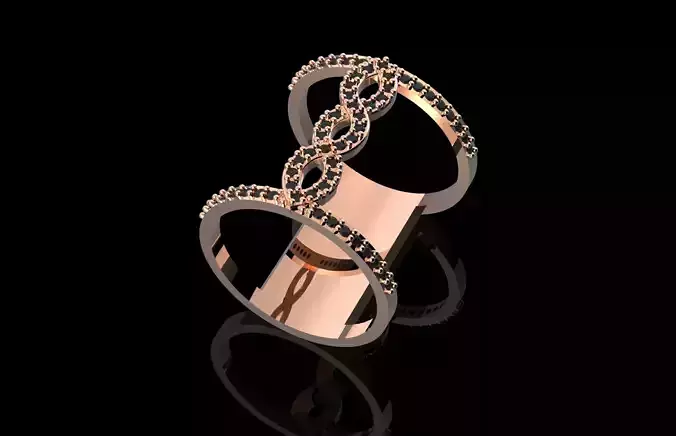 Fashion Ring With Brilliants 3D Print Model